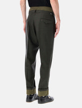 Prada wool trousers with green cotton details -  | Spazio Pritelli