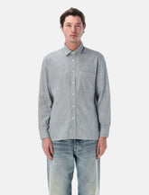 Salvatore Piccolo Tahiti white and blue cotton stripe shirt -  | Spazio Pritelli