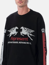 Represent Long Sleeve T Shirt Mesh Pegasus Black -  | Spazio Pritelli