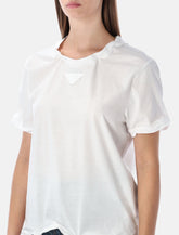 Prada cotton jersey T-shirt with fabric triangle logo -  | Spazio Pritelli
