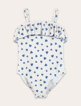 Petit Bateau girl's heart print ruffled swimsuit -  | Spazio Pritelli