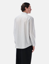 Camicia Cassandre in popeline di cotone a righe nere di Saint Laurent -  | Spazio Pritelli