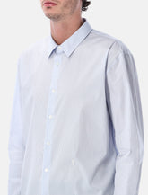 Camicia Cassandre in popeline di cotone a righe blu di Saint Laurent -  | Spazio Pritelli