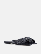 Saint Laurent Leather Tribute Flat Sandals -  | Spazio Pritelli