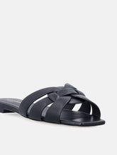Saint Laurent Leather Tribute Flat Sandals -  | Spazio Pritelli
