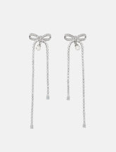 Self-Portrait Crystal Bow Pearl Earrings -  | Spazio Pritelli