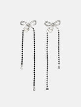 Self-Portrait Crystal Bow Pearl Earrings -  | Spazio Pritelli