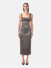 The Attico grey satin midi dress -  | Spazio Pritelli