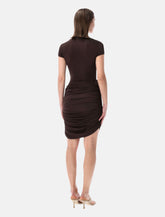 Rotate draped mini dress with rose -  | Spazio Pritelli