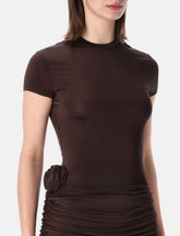 Rotate draped mini dress with rose -  | Spazio Pritelli