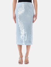 Rotate light blue sequin pencil skirt -  | Spazio Pritelli
