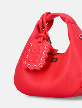 Ganni borsa Mini Hobo martellata rossa -  | Spazio Pritelli