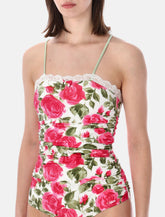Chloé rose print ruched swimsuit -  | Spazio Pritelli