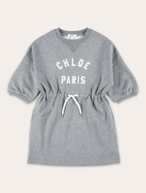 Abito in felpa da bambina Chloé con logo ricamato -  | Spazio Pritelli