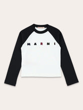 Marni Kids cotton long-sleeve t-shirt with sequins logo -  | Spazio Pritelli