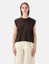 Sessùn Deedoo espresso sleeveless TENCEL™ T-shirt -  | Spazio Pritelli
