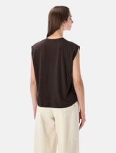 Sessùn Deedoo espresso sleeveless TENCEL™ T-shirt -  | Spazio Pritelli