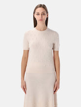Zimmermann Hypnotic cream beaded knit t-shirt -  | Spazio Pritelli