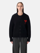 Cardigan Ami De Coeur in lana nero di Ami Paris -  | Spazio Pritelli