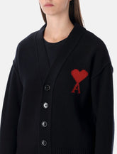 Cardigan Ami De Coeur in lana nero di Ami Paris -  | Spazio Pritelli