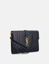 Saint Laurent Envelope black leather pouch -  | Spazio Pritelli