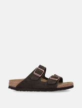 Birkenstock Arizona Suede Flat Sandals in Mocca -  | Spazio Pritelli