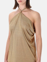 Alberta Ferretti gold lurex open-back dress -  | Spazio Pritelli