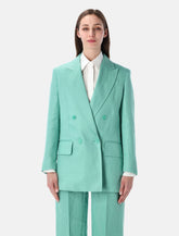 Max Mara Olimpia Chevron linen double-breasted blazer -  | Spazio Pritelli