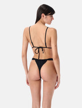 Let’s Swim triangle bikini top with metal branding -  | Spazio Pritelli