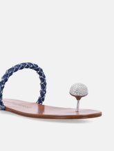 Pedro García Pipa Pavé Cabochon denim sandals -  | Spazio Pritelli
