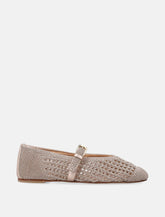 Stuart Weitzman metallic crochet Leora Mary Jane flat -  | Spazio Pritelli
