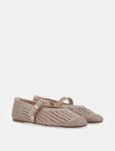Stuart Weitzman metallic crochet Leora Mary Jane flat -  | Spazio Pritelli
