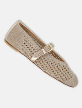 Stuart Weitzman metallic crochet Leora Mary Jane flat -  | Spazio Pritelli