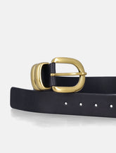 By Malene Birger Zoira black and gold leather belt -  | Spazio Pritelli