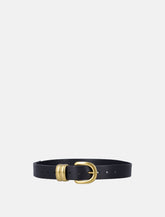 By Malene Birger Zoira black and gold leather belt -  | Spazio Pritelli