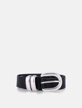 By Malene Birger Zoira black and silver leather belt -  | Spazio Pritelli