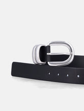 By Malene Birger Zoira black and silver leather belt -  | Spazio Pritelli