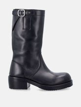 Dries Van Noten black leather biker boots -  | Spazio Pritelli