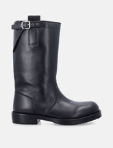 Dries Van Noten black leather biker boots -  | Spazio Pritelli