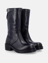 Dries Van Noten black leather biker boots -  | Spazio Pritelli