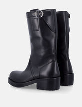 Dries Van Noten black leather biker boots -  | Spazio Pritelli