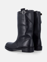 Dries Van Noten black leather biker boots -  | Spazio Pritelli