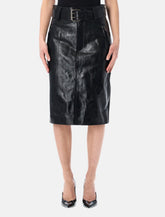 Saint Laurent leather pencil skirt with belt -  | Spazio Pritelli