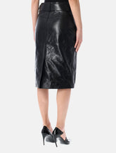 Saint Laurent leather pencil skirt with belt -  | Spazio Pritelli
