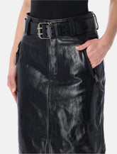 Saint Laurent leather pencil skirt with belt -  | Spazio Pritelli