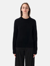 Rhea wool and cashmere crew black -  | Spazio Pritelli