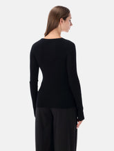 Rhea fitted rib crew black -  | Spazio Pritelli