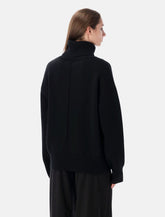 Rhea double knitted turtleneck black -  | Spazio Pritelli