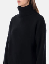 Rhea double knitted turtleneck black -  | Spazio Pritelli