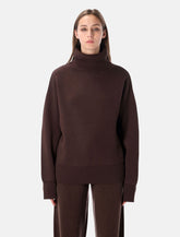 Rhea double knitted turtleneck brown -  | Spazio Pritelli